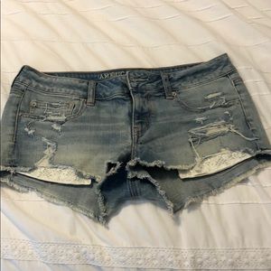Distressed American eagle jean shorts